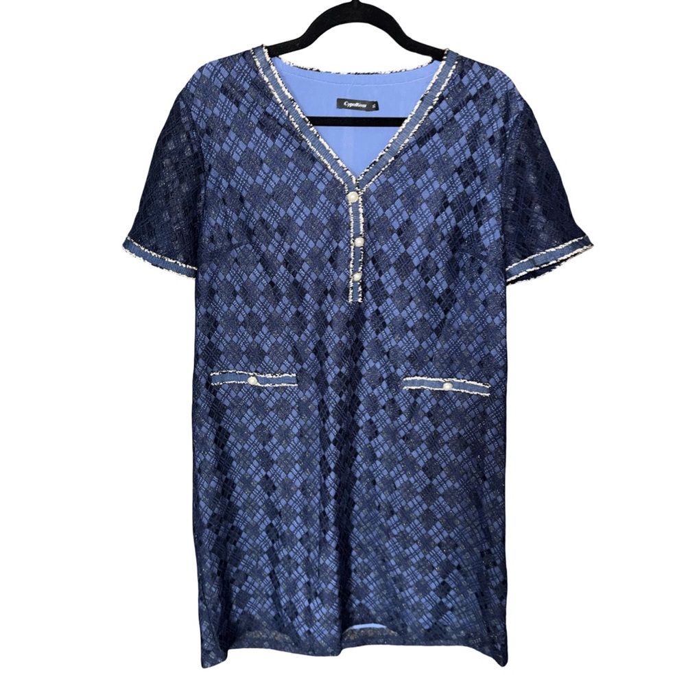 Navy Blue Lace Dress by CyperRiver